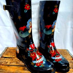 Chooka Vintage Tattoo Rain Boots - Women's Size 8